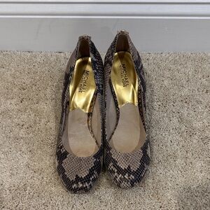 Michael Kors Snakeskin Heels - Tan and Black